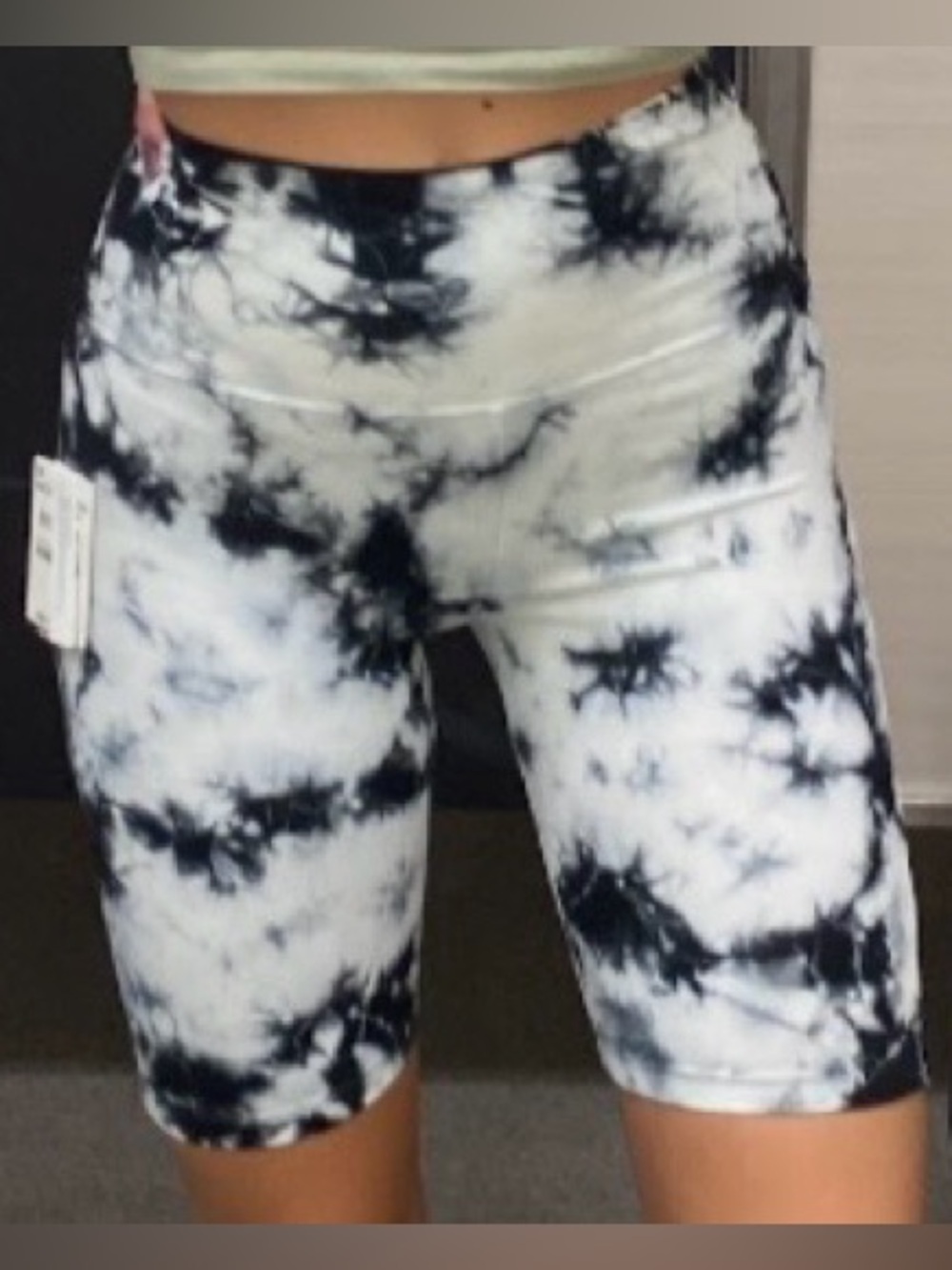 bp Black & White Tie-Dye Bike Shorts
